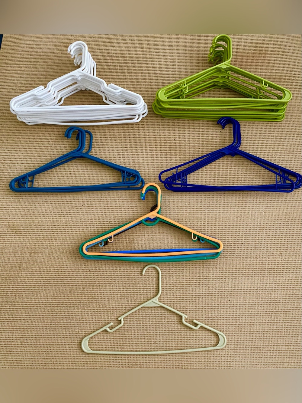 No Wire Hangers EVER! 45 + 1 Plastic Hangers. White,Green,Navy,Blue,Multicolors.